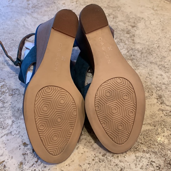 Caslon wedge suede/leather espadrille Blue Size 5.5 - Picture 4 of 6